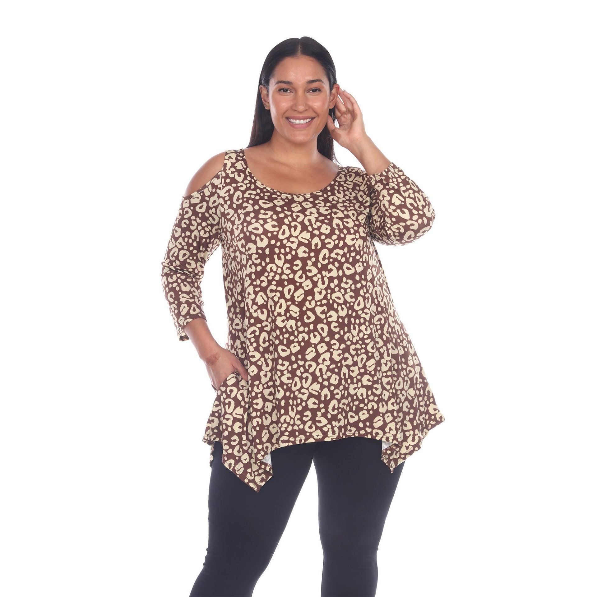 Leopard Cold Shoulder Tunic - Plus Product Image