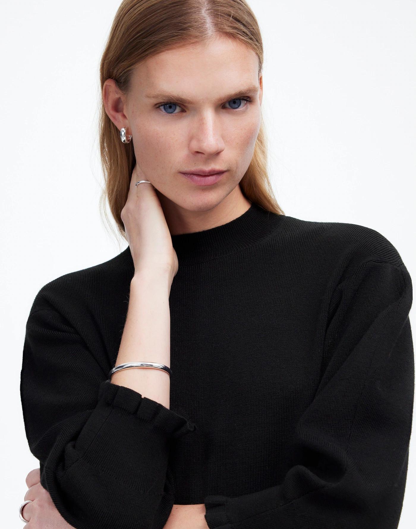 Merino Wool Ruffle Mockneck Sweater Product Image