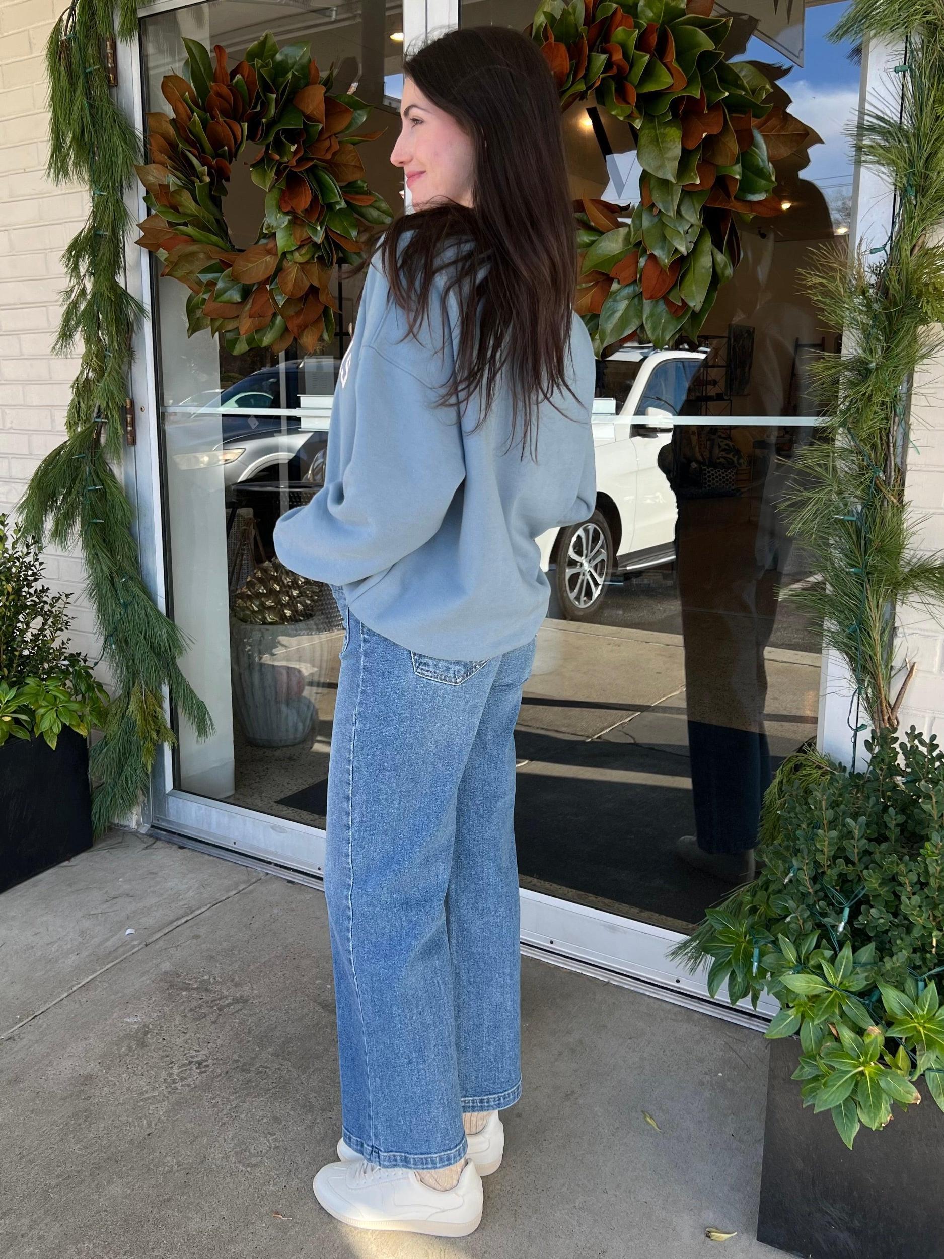 Emmy Patch Pocket Wide Leg Jeans Product Image