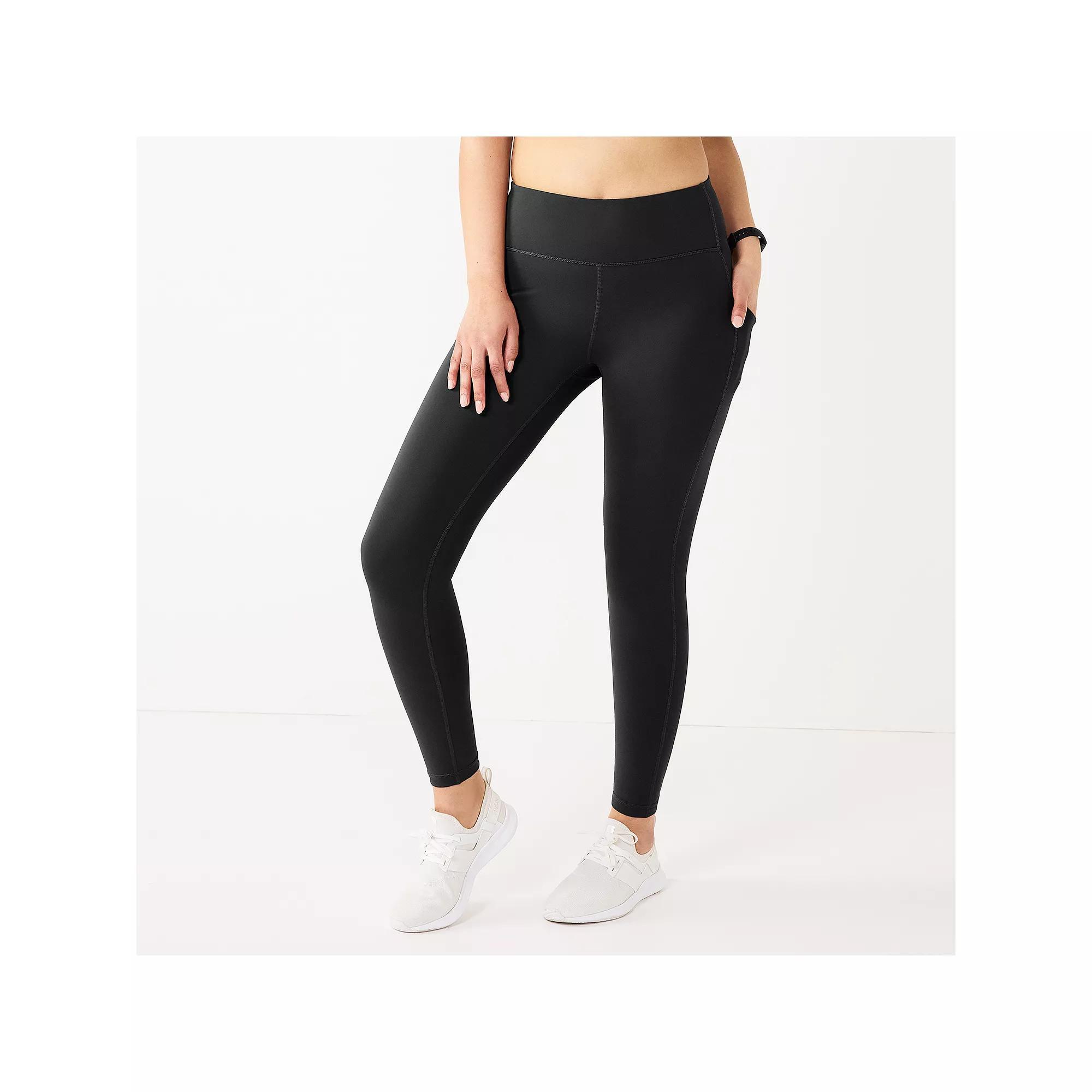 Petite Tek Gear® Ultrastretch High-Waisted 7/8 Leggings with Side Pockets, Women's, Size: XXL Petite, Black Product Image