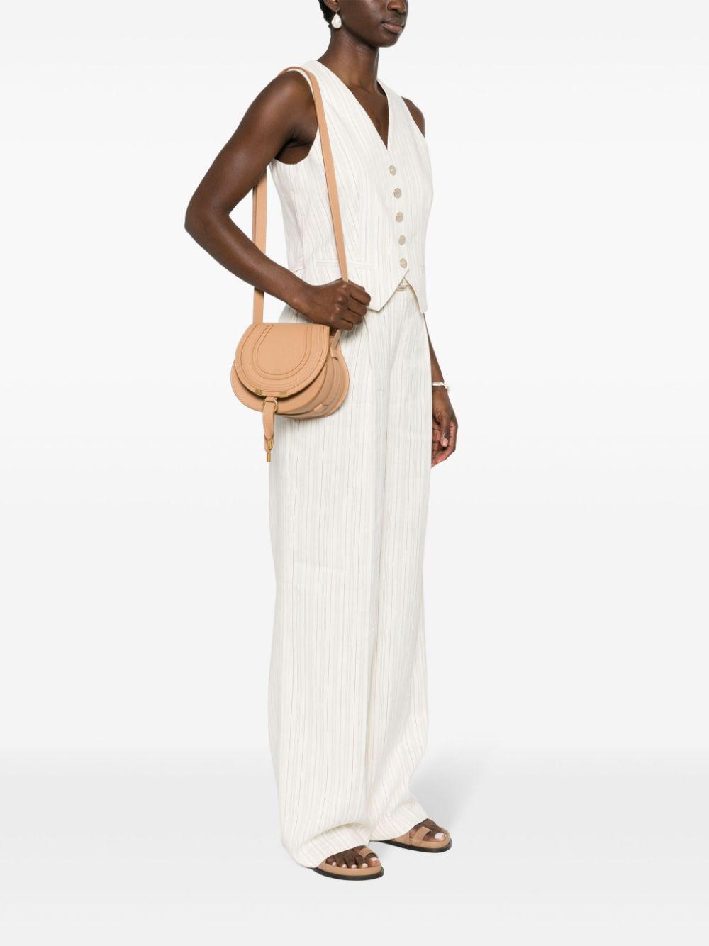 CHLOÉ Small Marcie Leather Bag In Brown Product Image