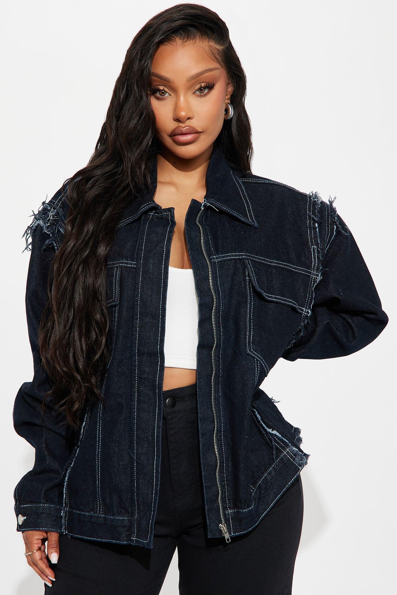 Joanne Boxy Denim Jacket - Rinse Blue Wash Product Image
