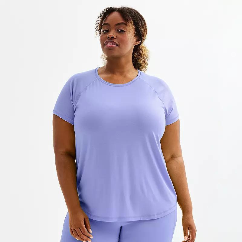 Plus Size Tek Gear® Core Raglan Tee, Women's, Size: 1XL, Solomon Product Image
