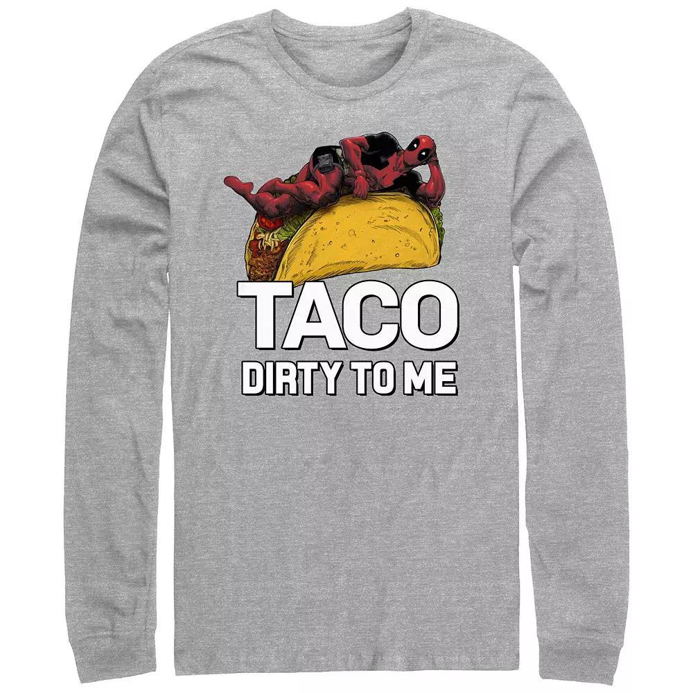 Big & Tall Marvel Deadpool Taco Dirty To Me Long Sleeve Graphic Tee, Men's, Size: 4XL Tall, Athletic Grey Product Image