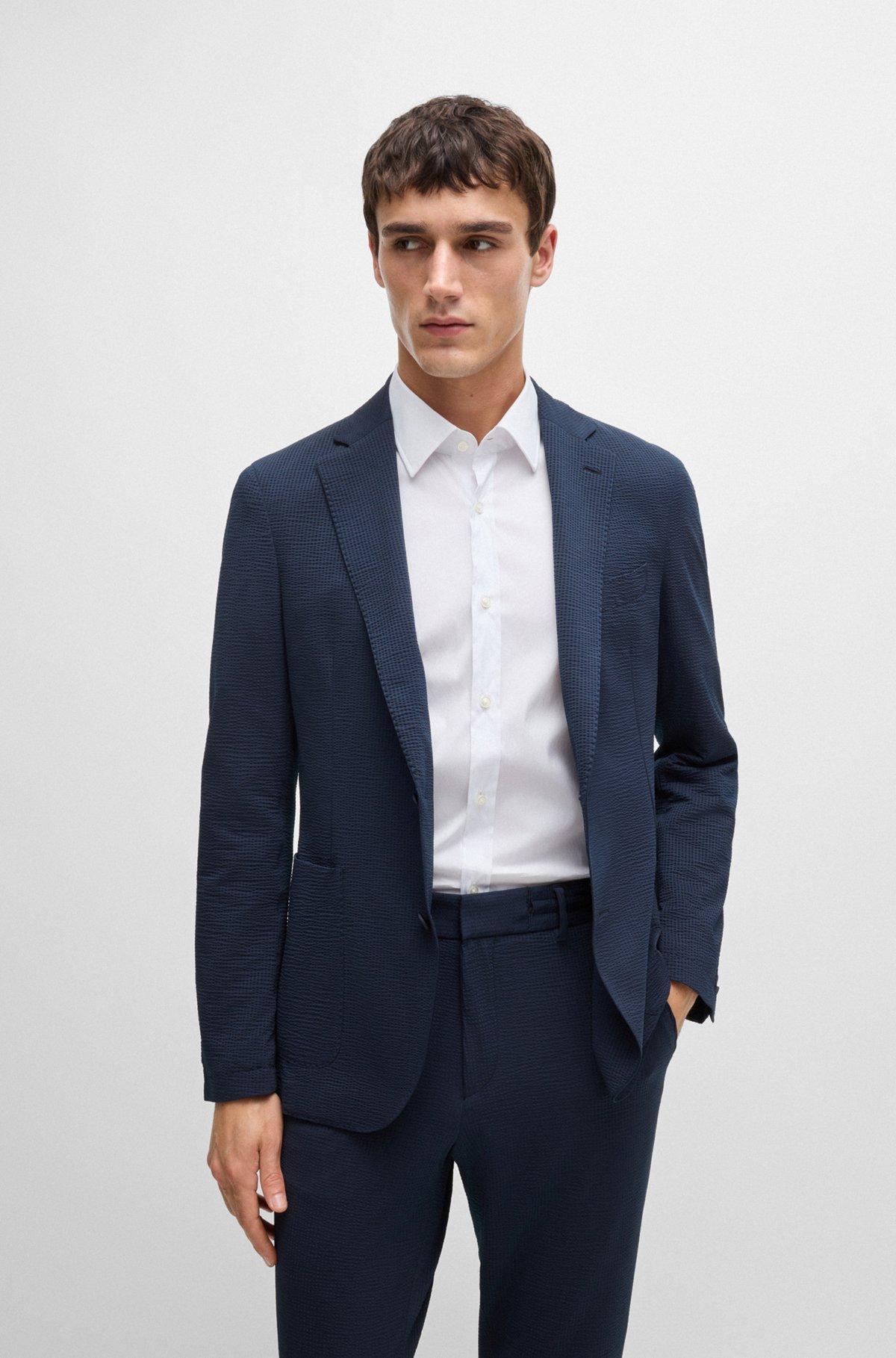 Slim-fit shirt in easy-iron stretch poplin Product Image