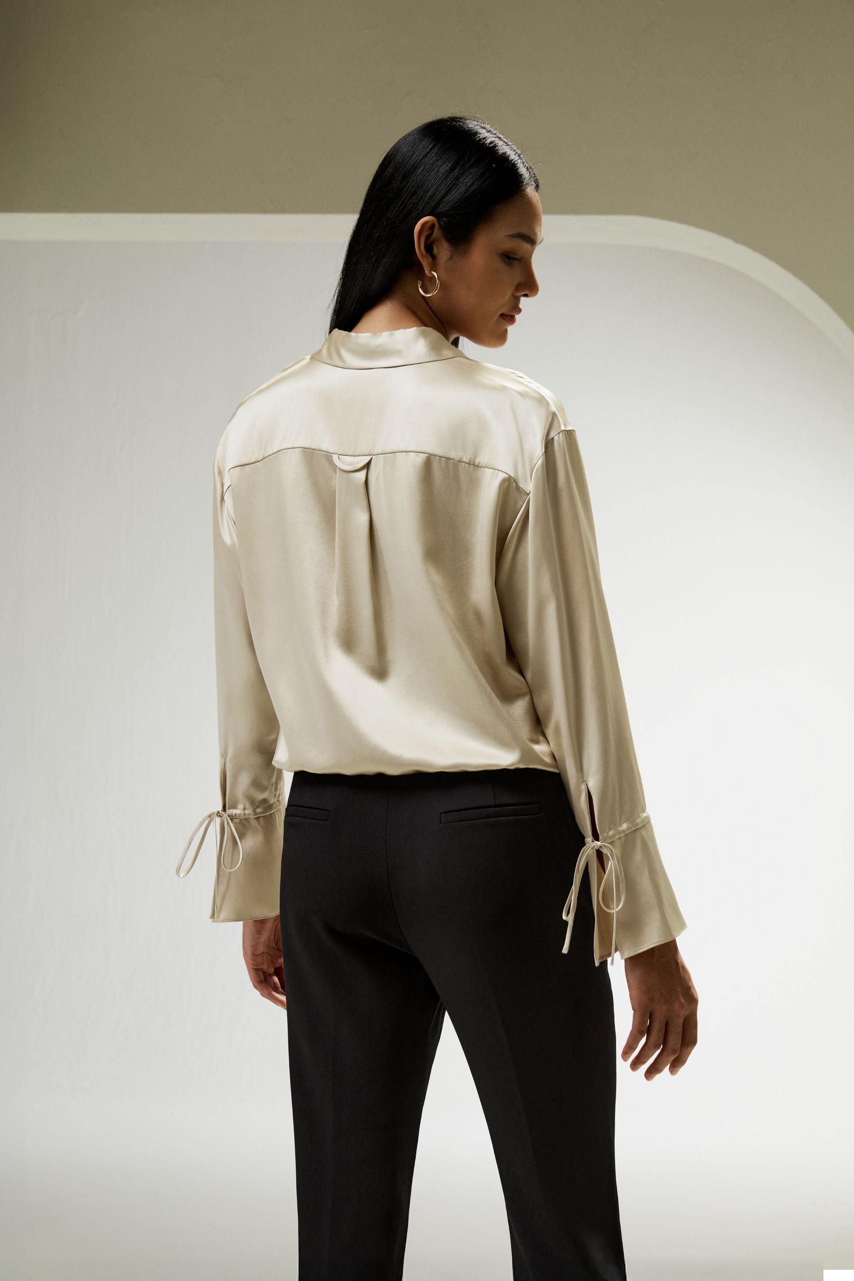 Silk Blouse with Drawstring Product Image