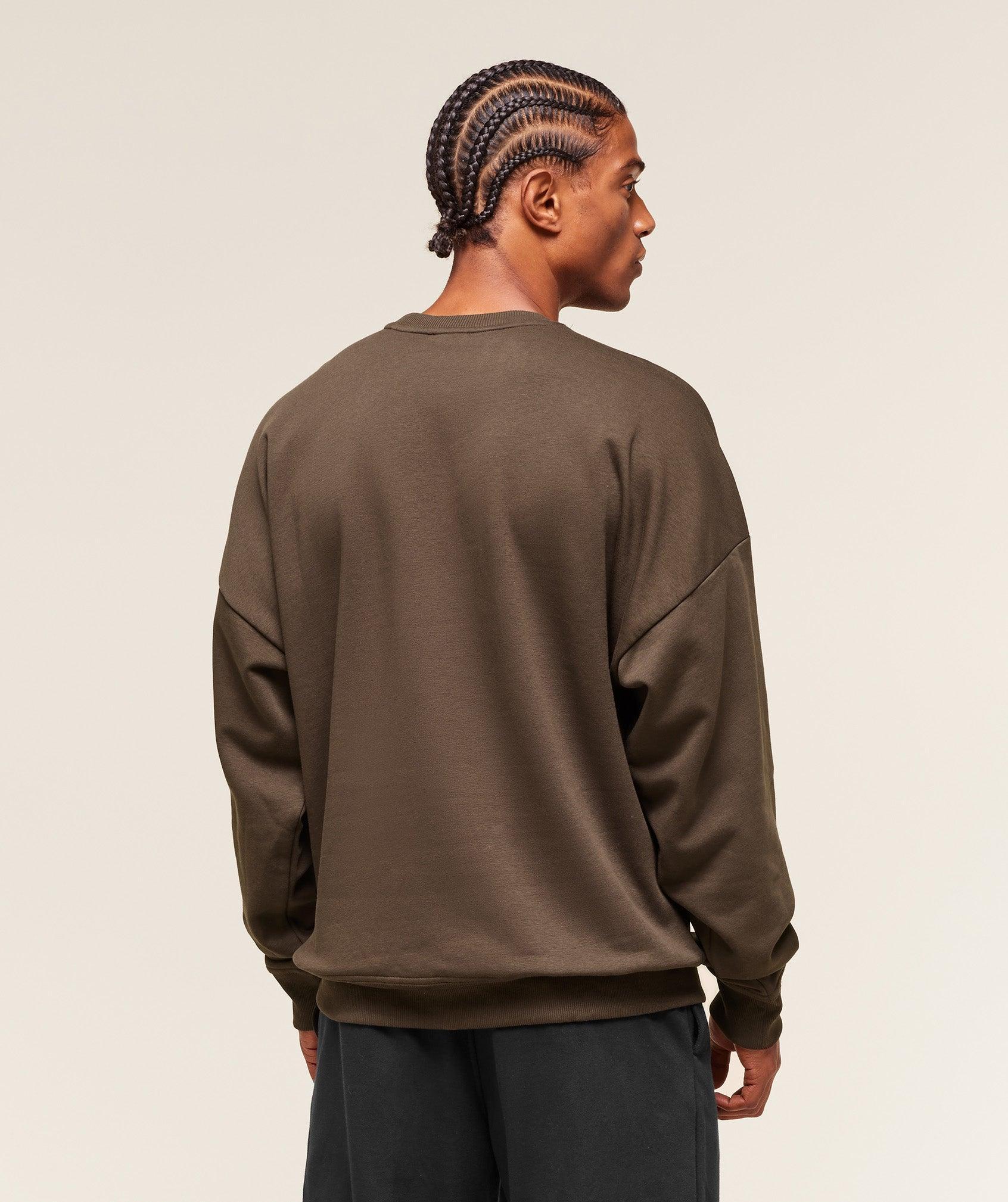 Gymshark Crest Oversized Crew - Archive Brown Male Product Image