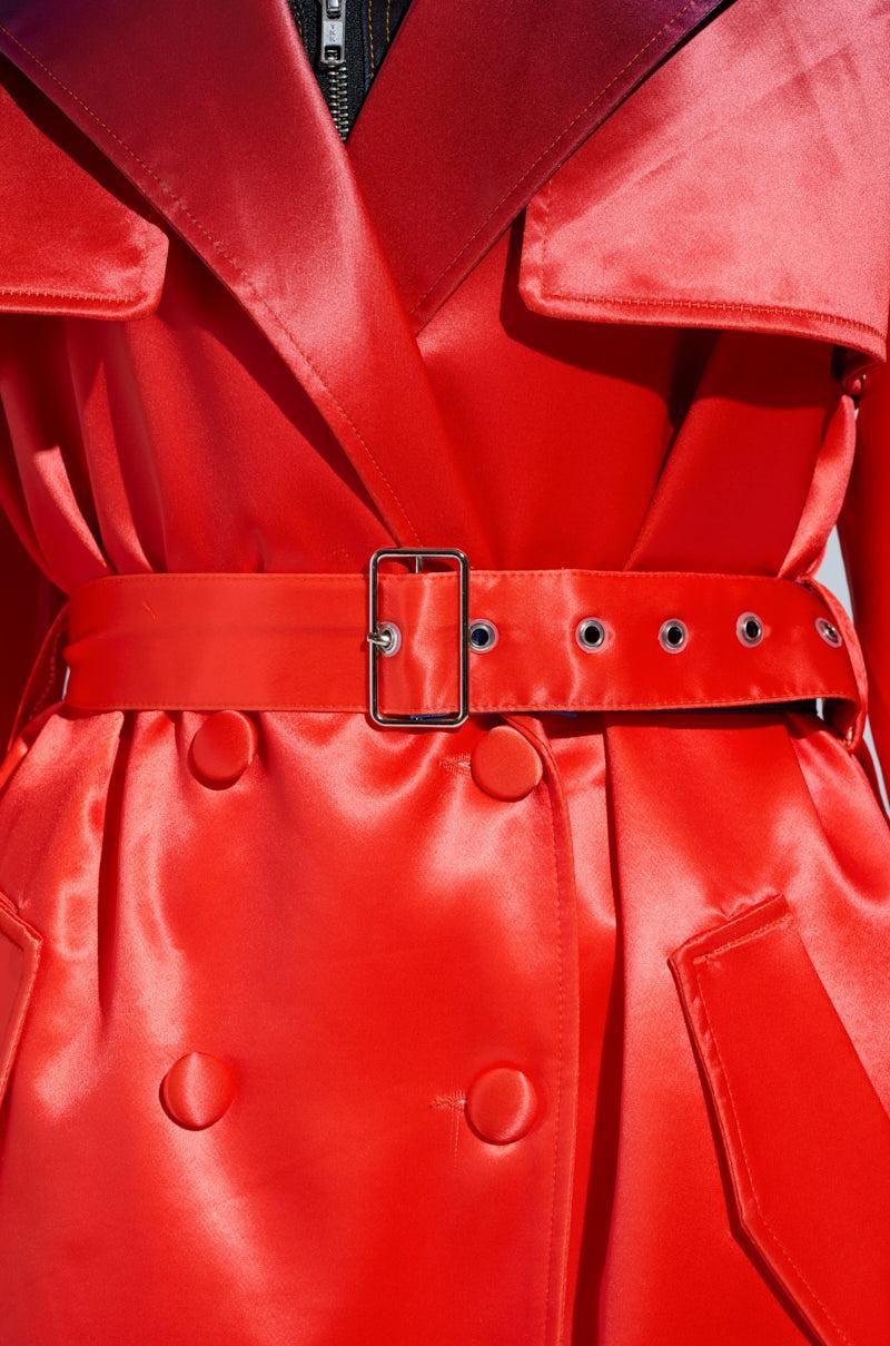 NICKI OMBRE SATIN TRENCH Product Image