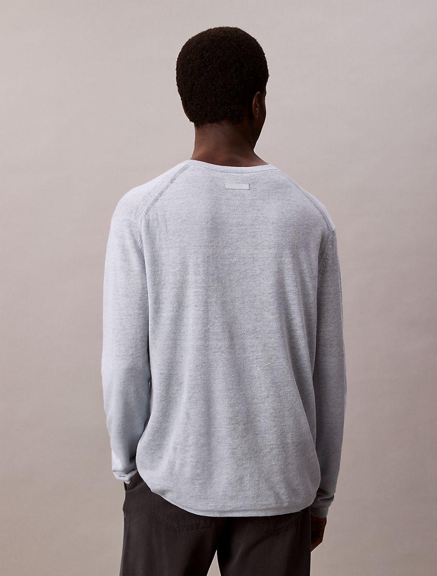 Linen Blend Double Layer Classic Sweater Product Image