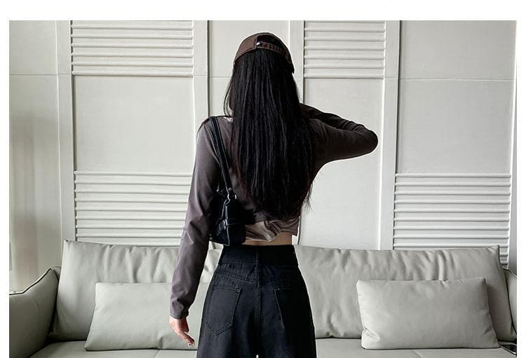 High Waist Washed Wide Leg Jeans (Various Designs) Product Image