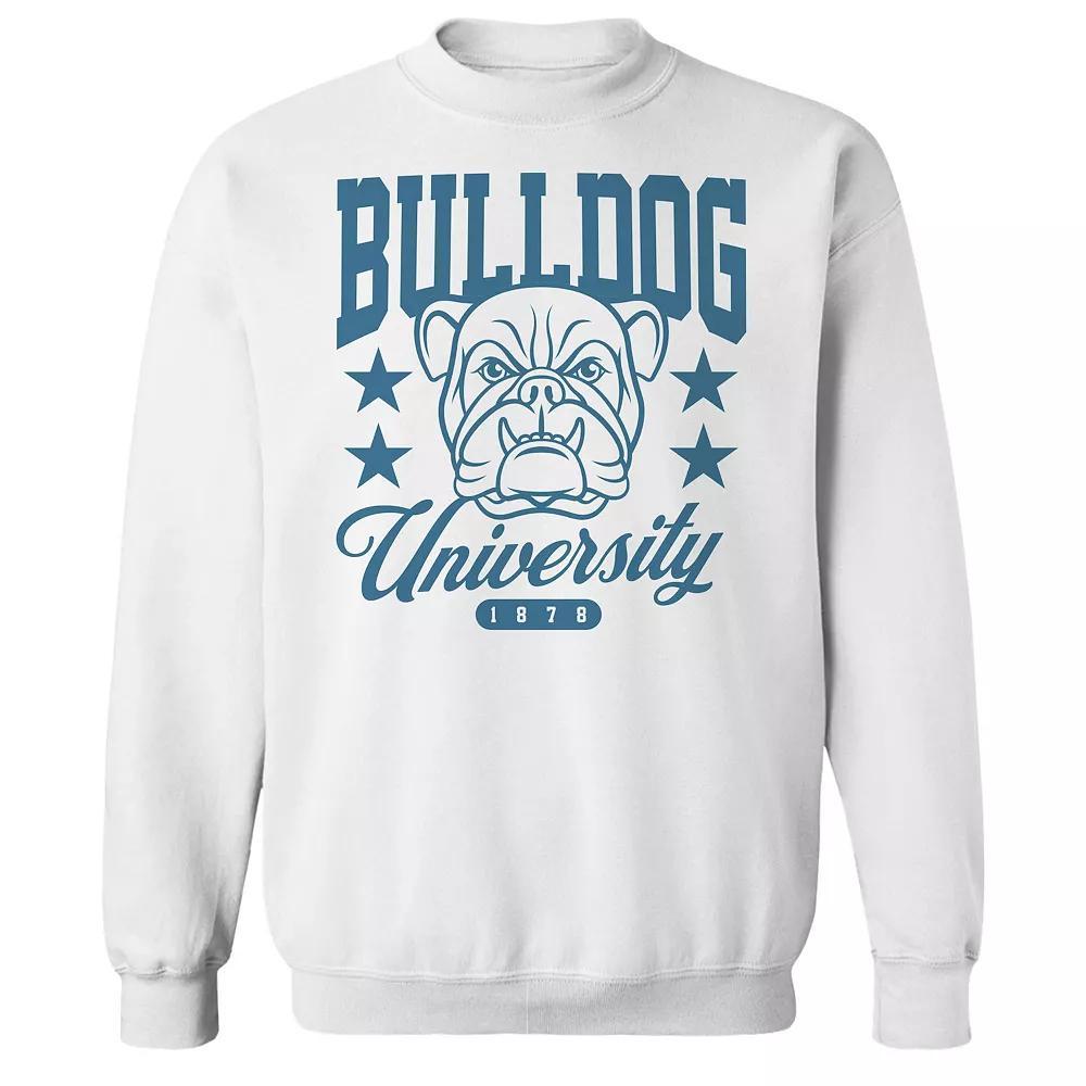 Men's COLAB89 Bulldog Graphic Sweatshirt, Size: XL, White Product Image