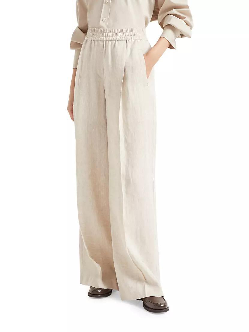Linen Loose Track Trousers Product Image