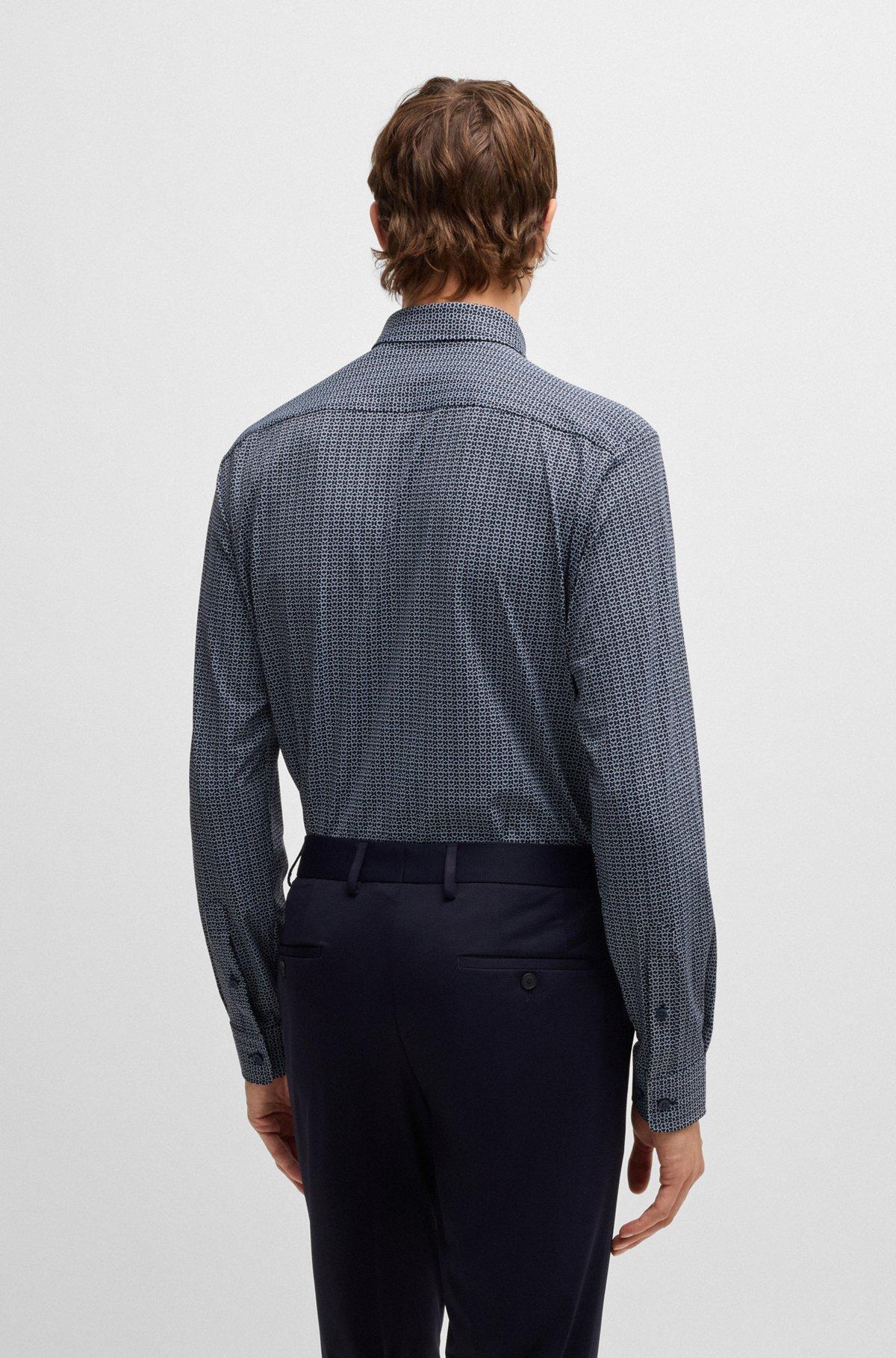Slim-fit shirt in printed performance-stretch jersey Product Image