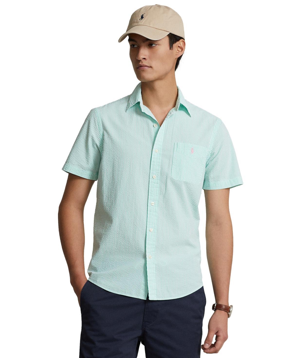 Mens Prepster Seersucker Untucked-Length Shirt Product Image
