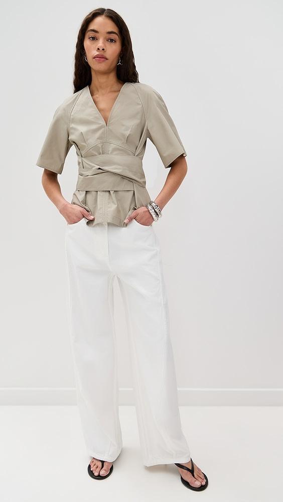 Proenza Schouler White Label Lilian Top in Brushed Poplin | Shopbop Product Image