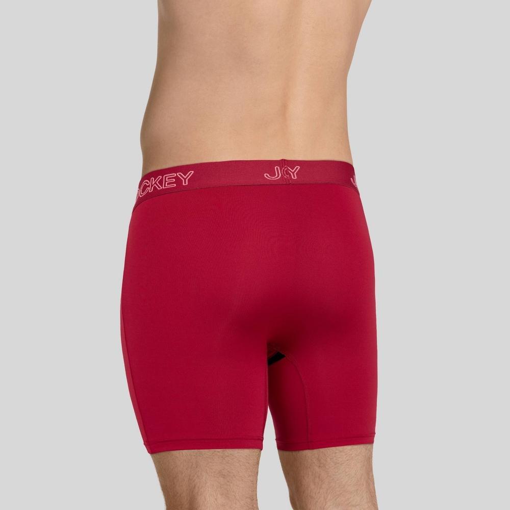 Jockey Generation™ Men's No Chafe Pouch Microfiber Boxer Briefs 3pk - Dark Teal/Navy/Palm Print - L: Tagless, Lightweight, Pull-On Product Image