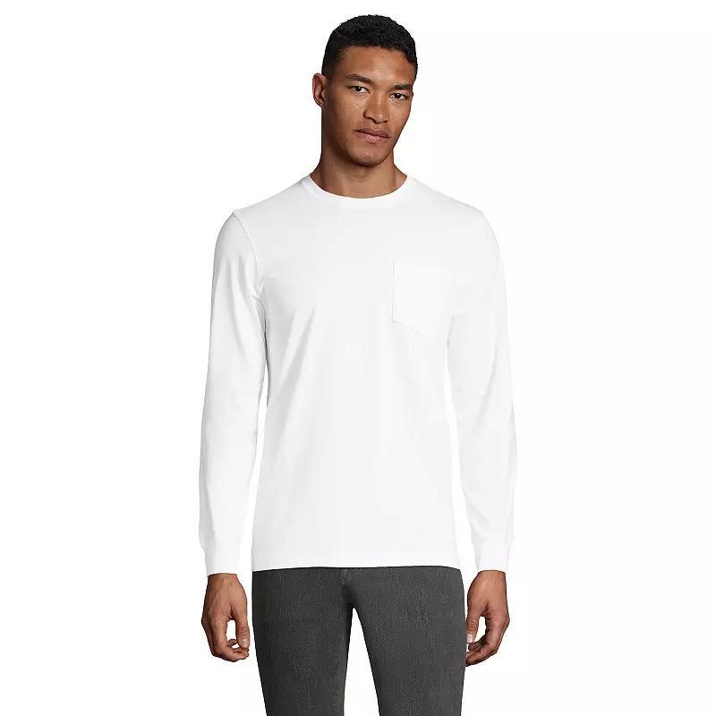 Big & Tall Lands' End Super-T Pocket Tee, Men's, Size: 3XL Tall, Radiant Blue Product Image