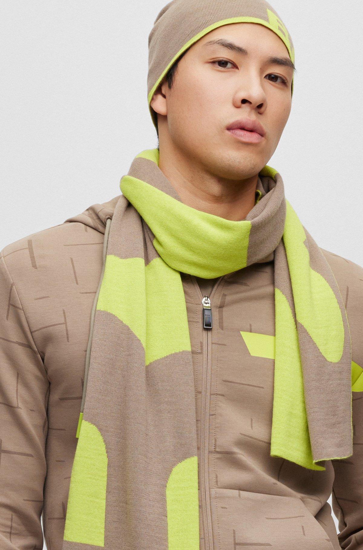 Logo-jacquard scarf blended with wool Product Image