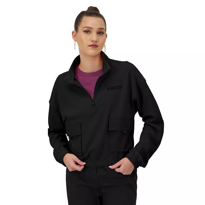 Women's Champion® Campus Pique 1/4-Zip Pullover, Size: XXL, Black Product Image
