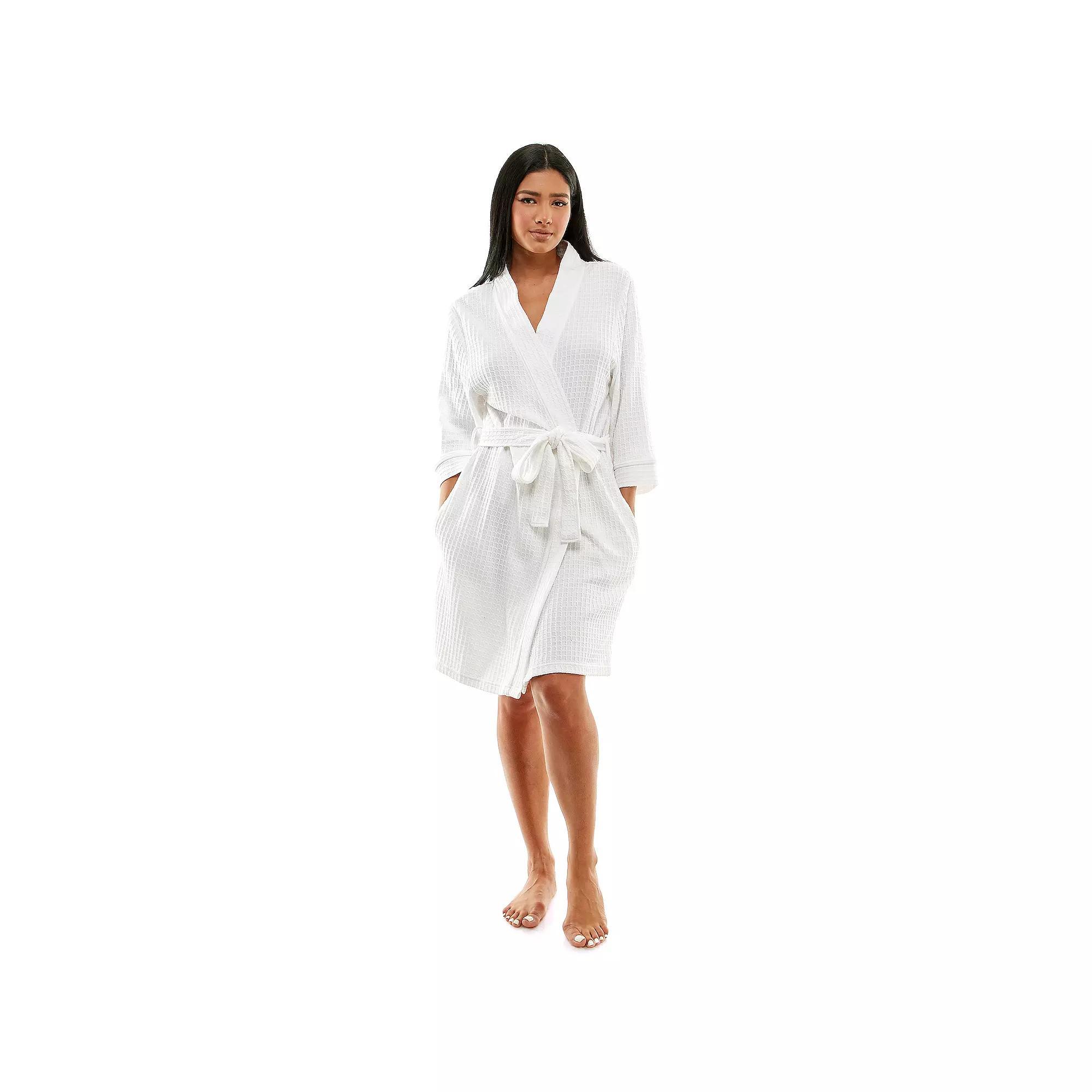 Women's Croft & Barrow® Kimono Robe, Size: Large, White Solid Product Image