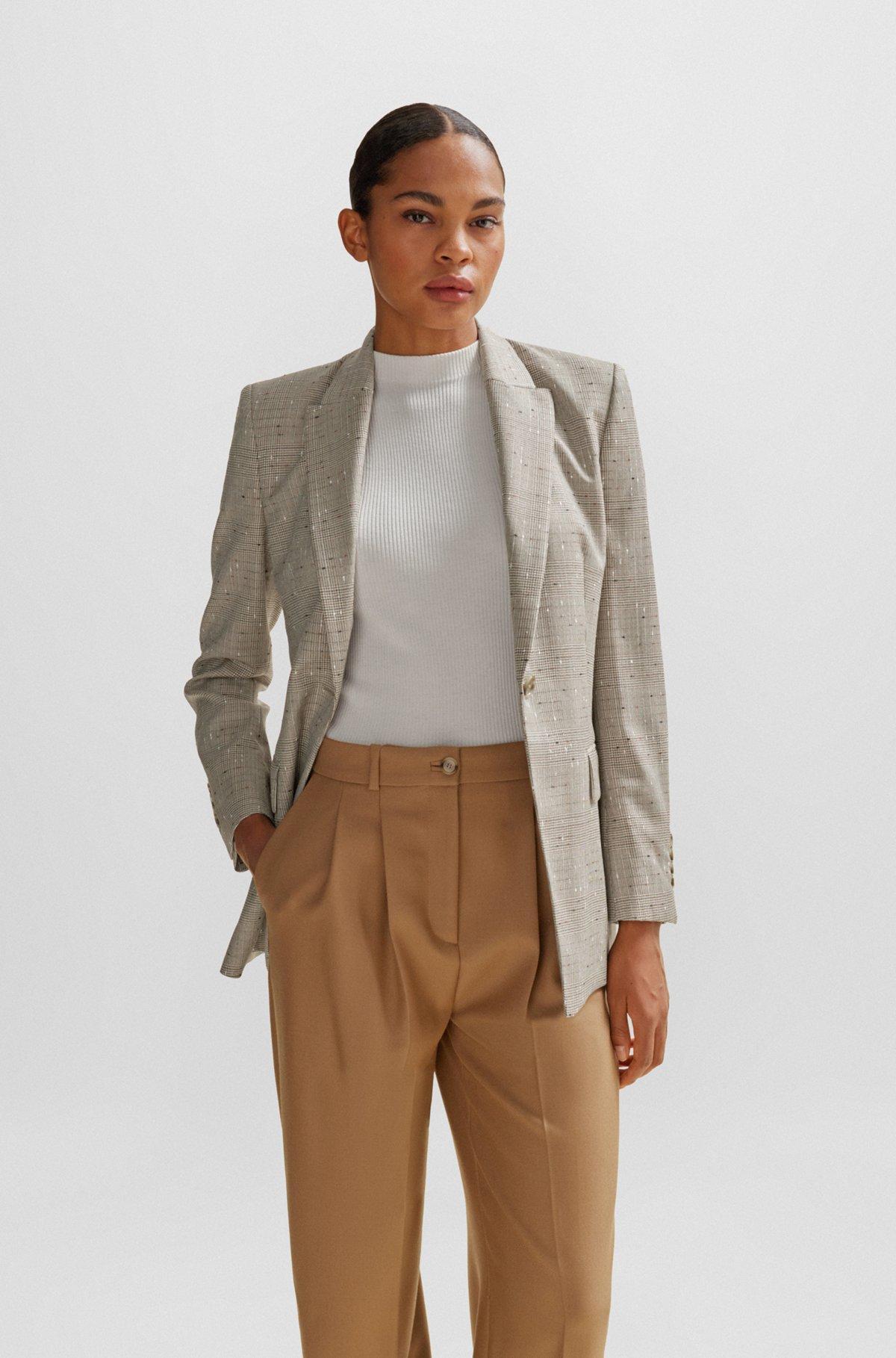 Slim-fit jacket in Italian slub wool-blend twill Product Image
