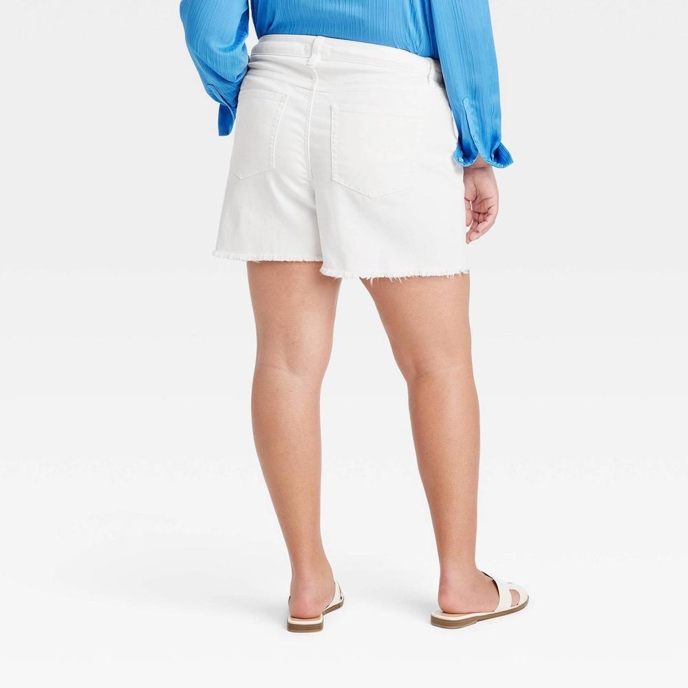 Womens Mid-Rise Jean Shorts - Ava & Viv White 20 Product Image