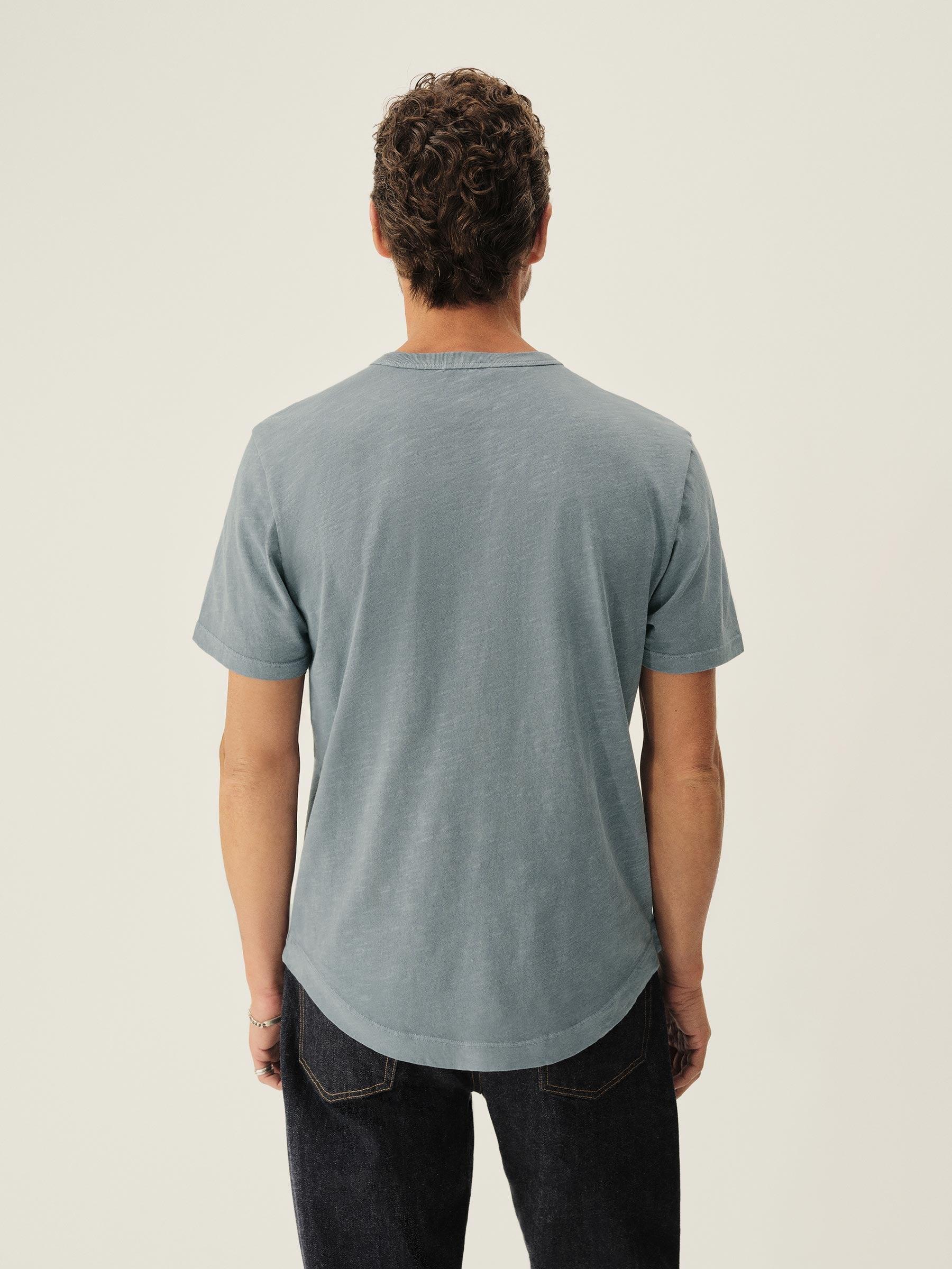 Dusk Blue Venice Wash Slub Curved Hem Tee Product Image