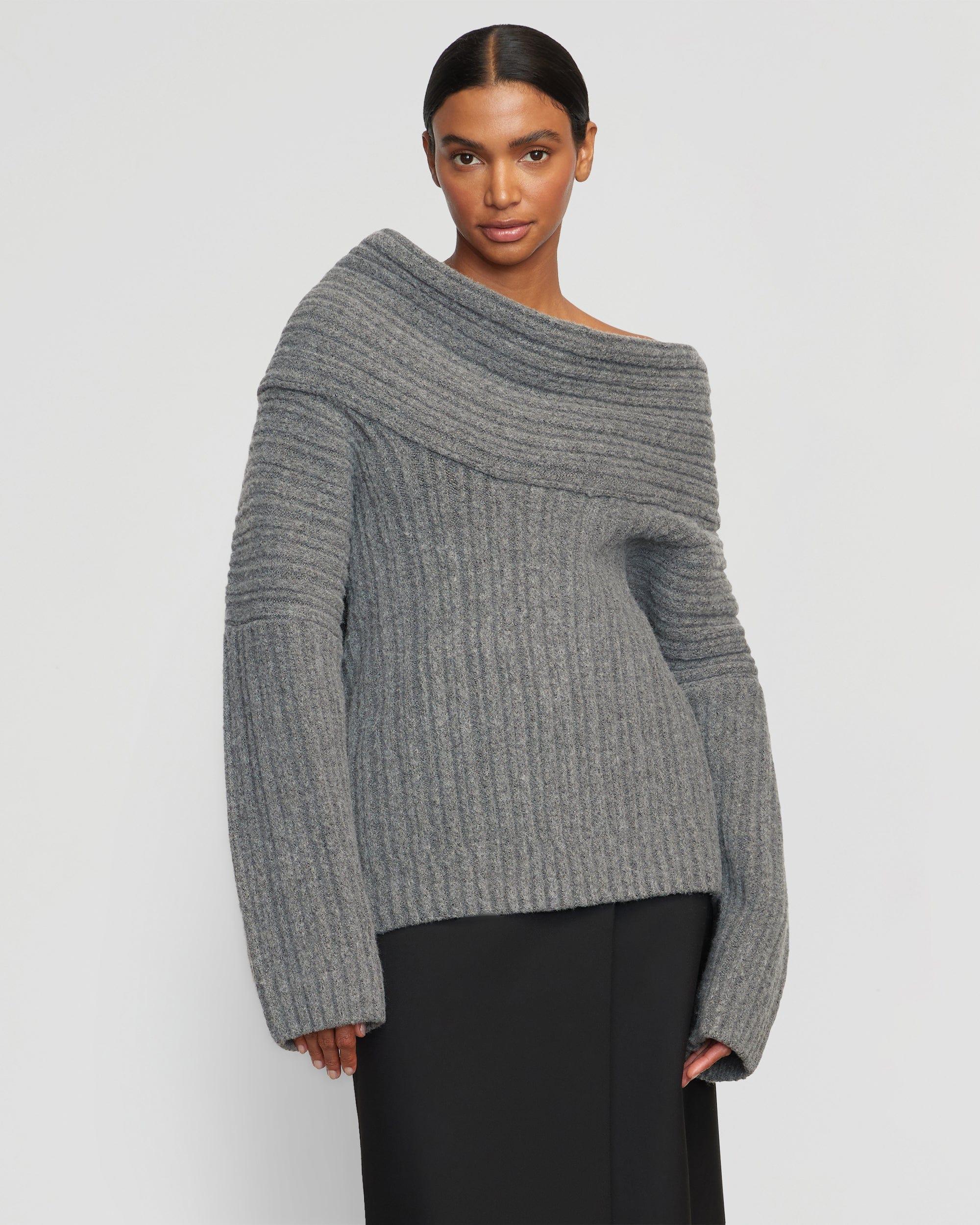 Jamie Chunky Asymmetric-Neck Sweater Product Image