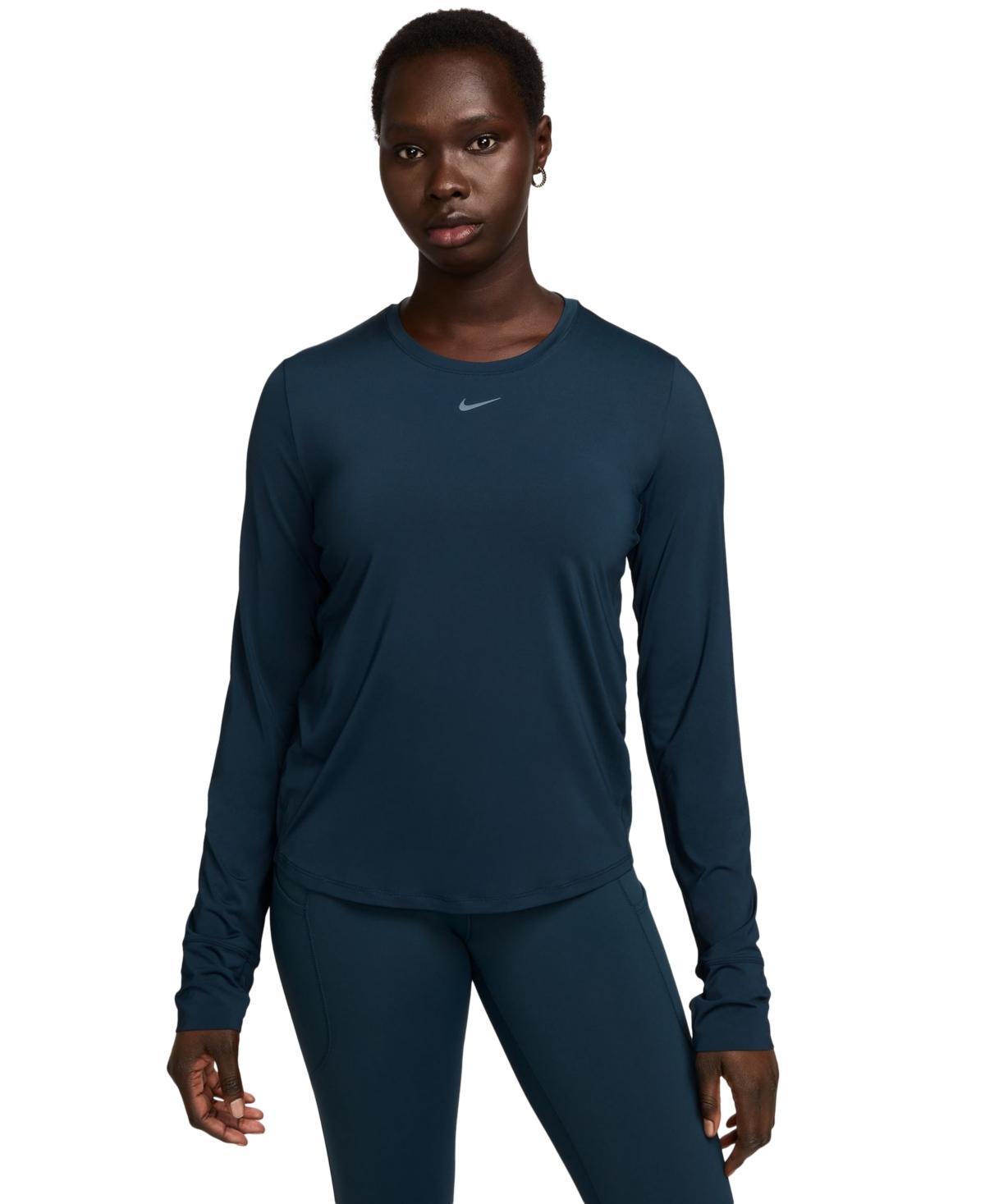 Women's Nike One Classic Dri-FIT Long Sleeve Top, Size: Small, Black Product Image