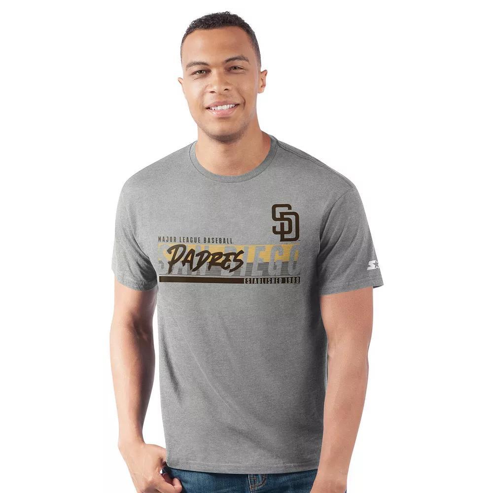 Men's Starter  Heather Gray San Diego Padres Prime Time Team T-Shirt, Size: Small, Grey Product Image