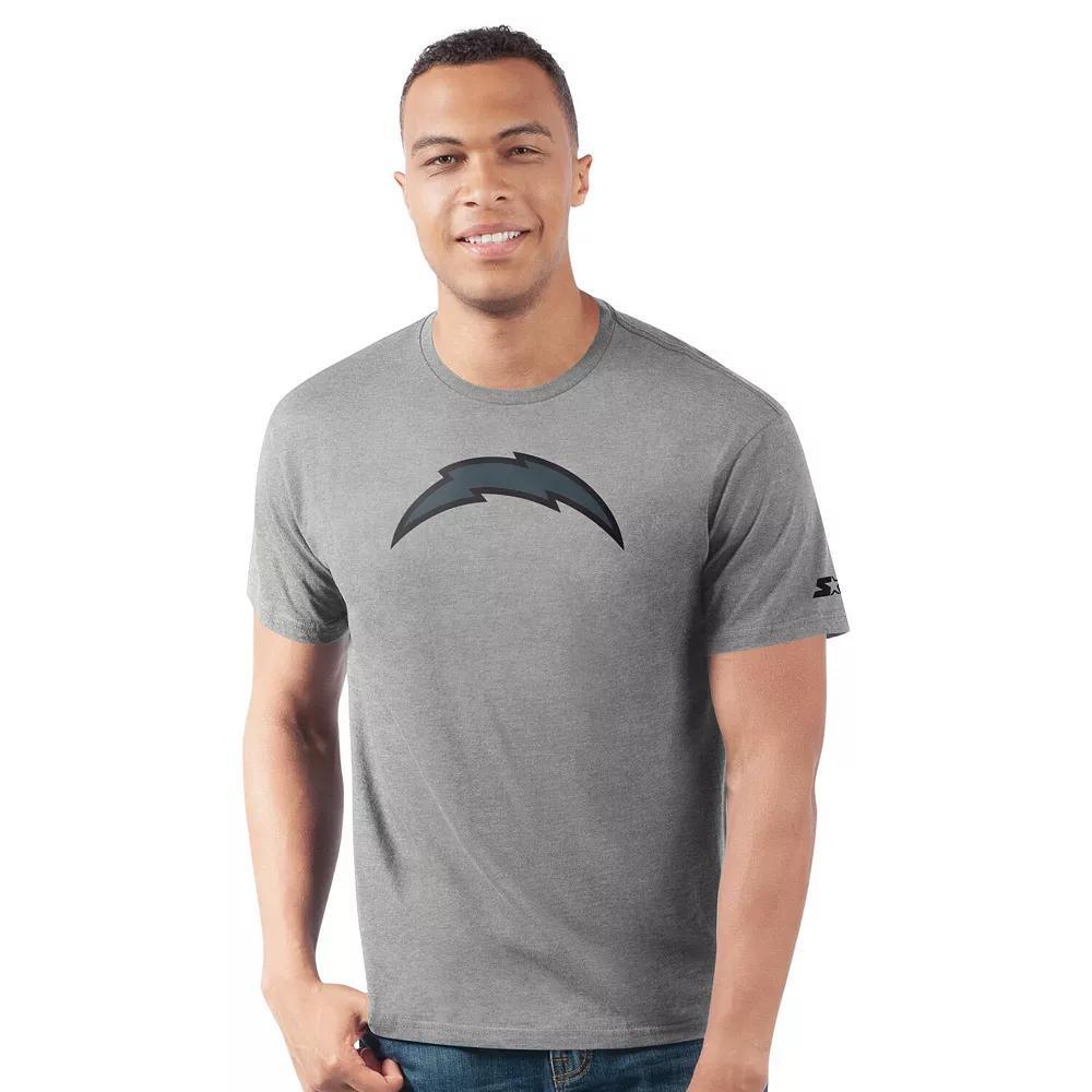Mens Starter Heather Gray Los Angeles Chargers Prime Time T-Shirt Product Image