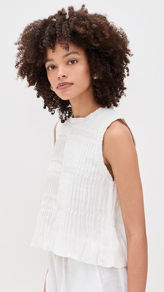 Sea Zora Solid Tank Top with Bubble Hem | Shopbop Product Image