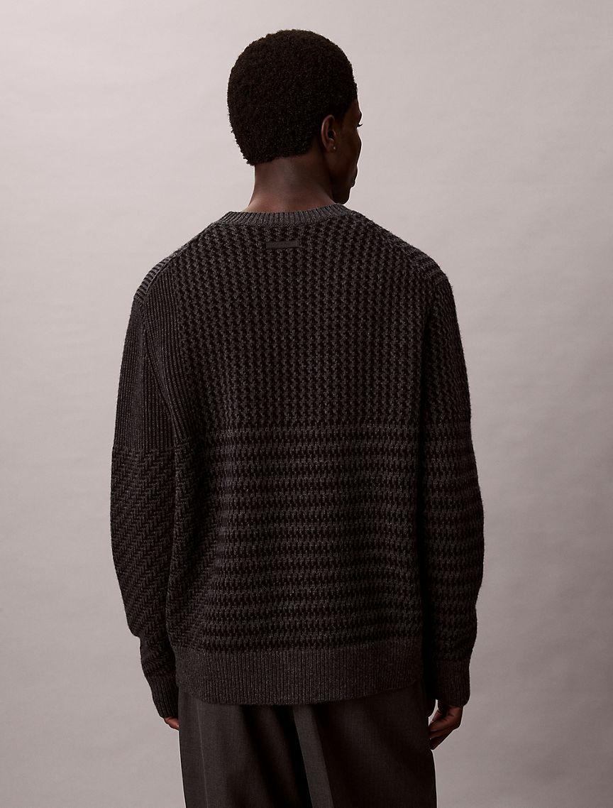 Wool Blend Patterned Relaxed Sweater Product Image