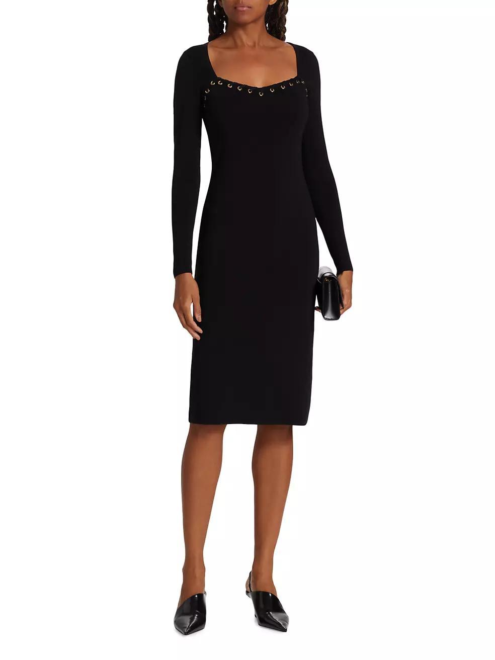 Metal-Loop Embellished Body-Con Dress Product Image