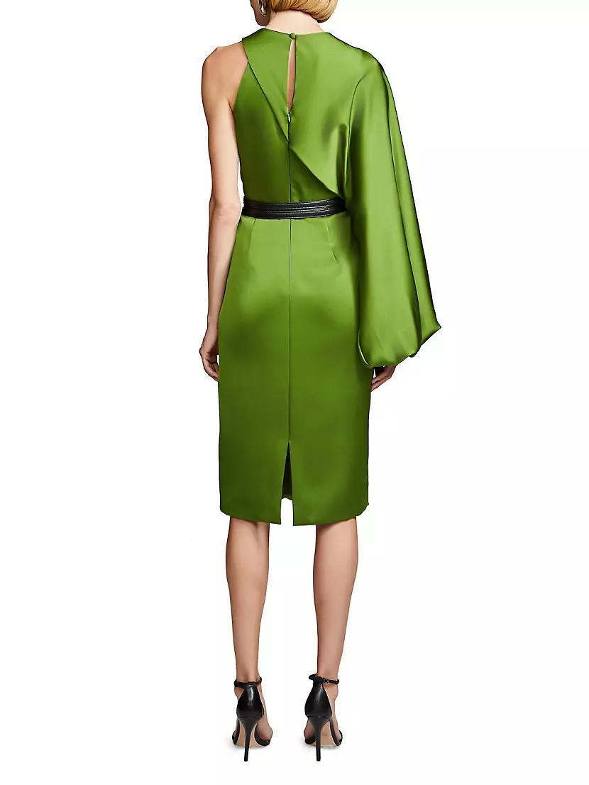 Womens Christa Satin Belted Midi-Dress Product Image