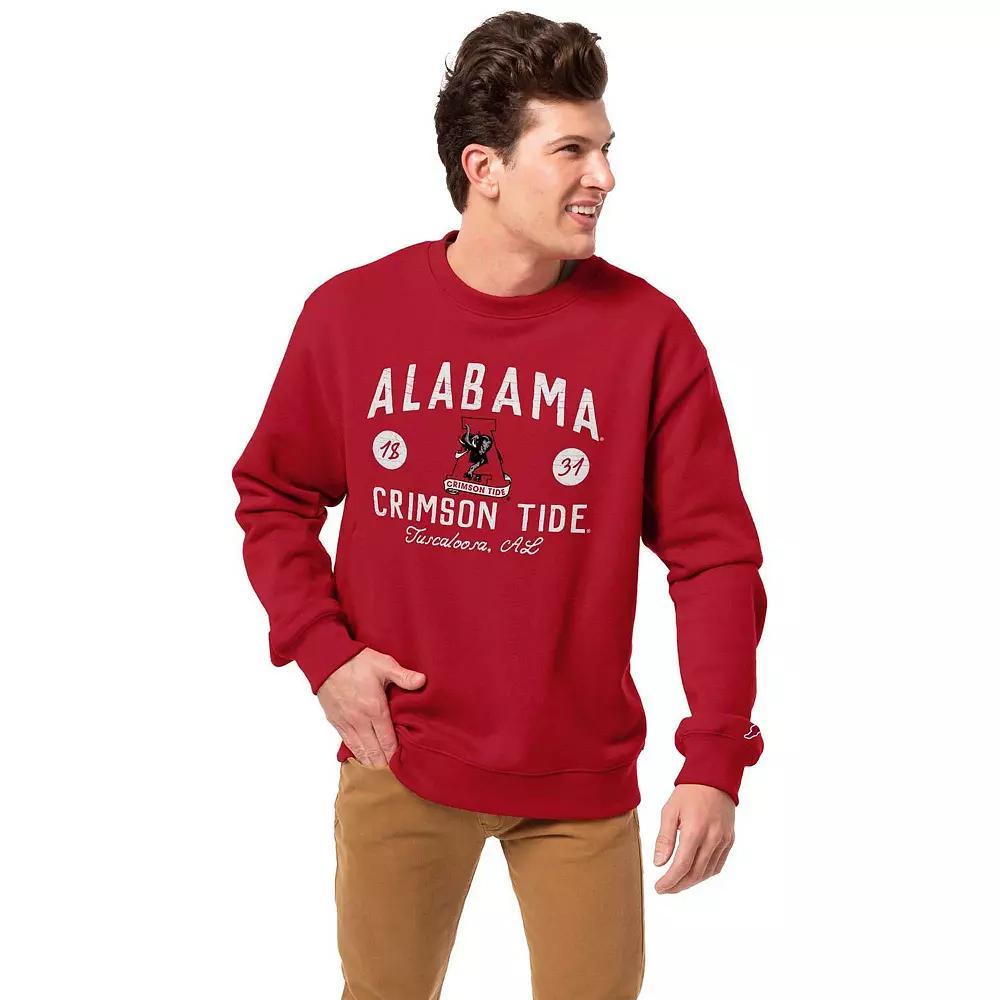 Men's League Collegiate Wear Crimson Alabama Crimson Tide Bendy Arch Essential 2.0 Pullover Sweatshirt, Size: Medium, Red Product Image