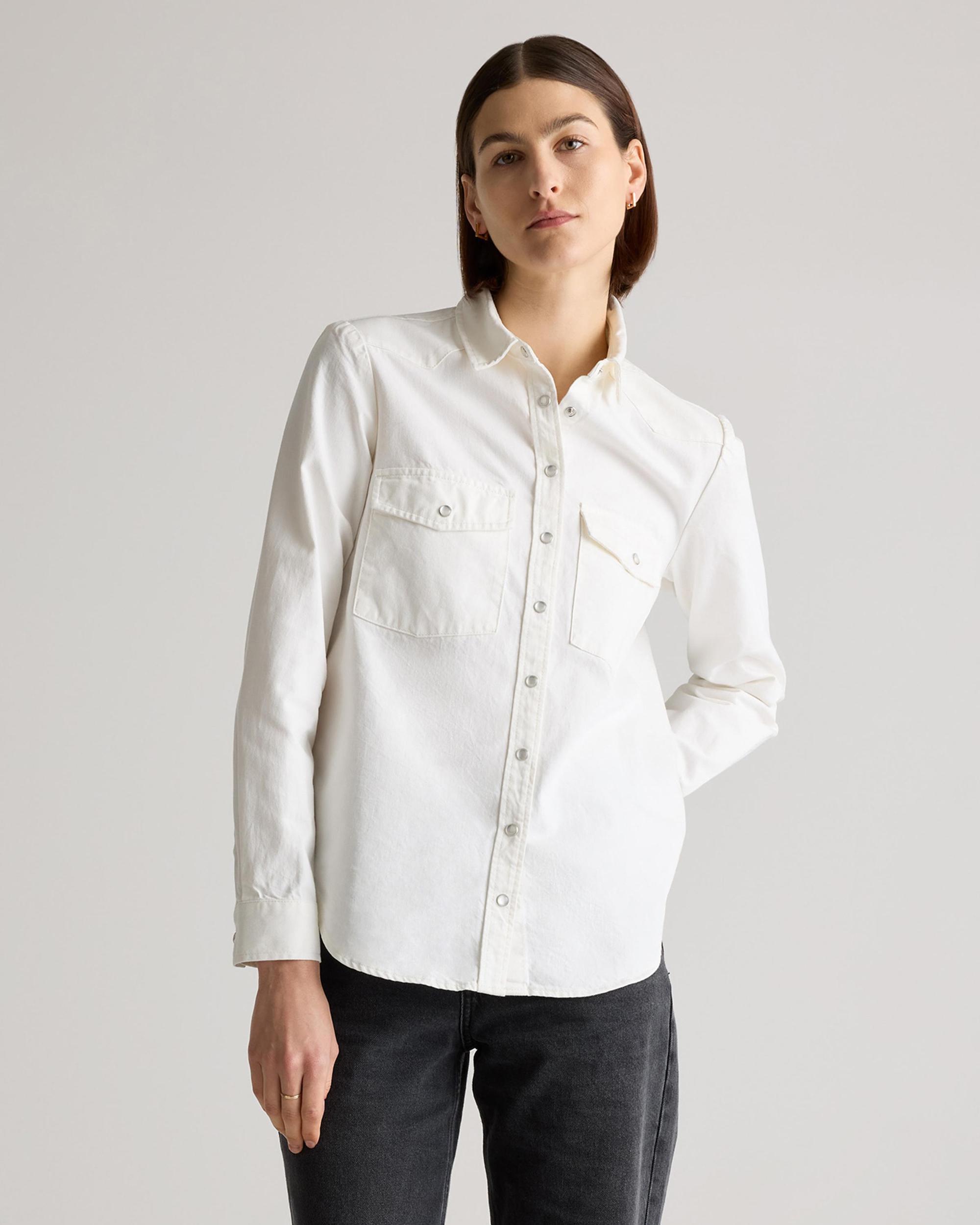 Distressed Denim Western Shirt Product Image