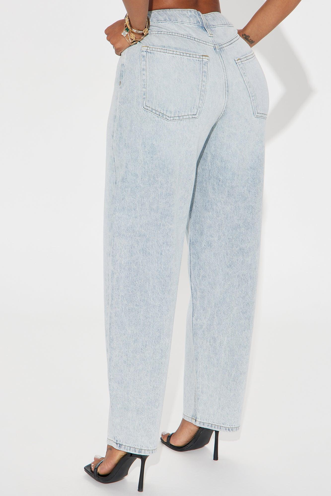 Alessa Taper Leg Baggy Jeans - Light Wash Product Image