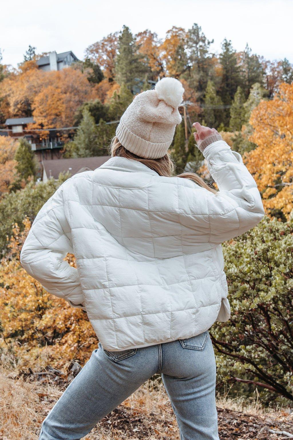 White Zip Up Puffer Jacket - FINAL SALE Product Image