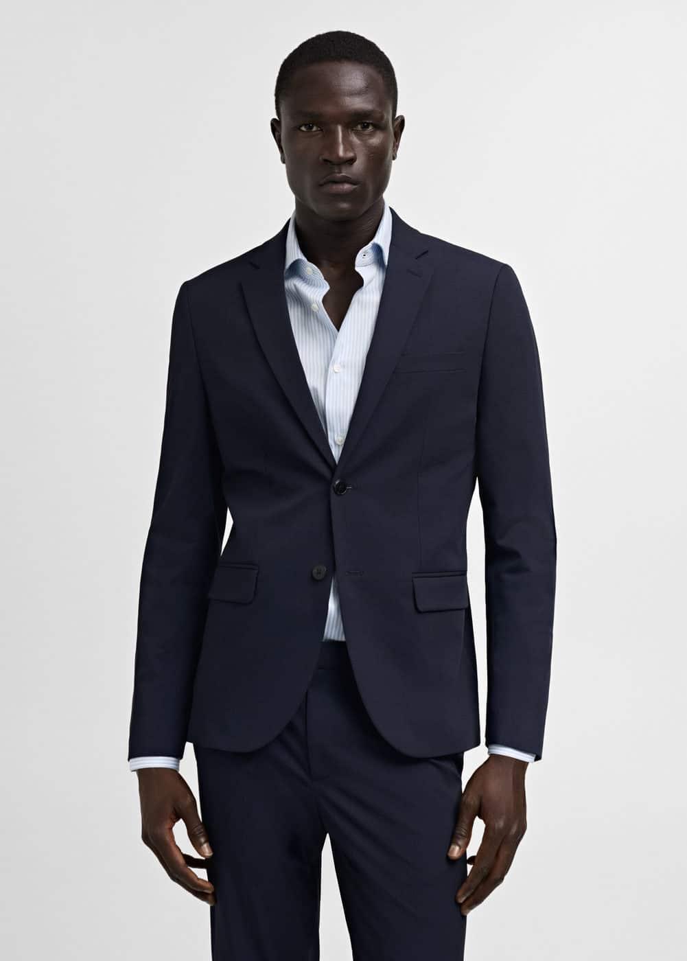 Super slim-fit suit blazer in stretch fabric - Men | MANGO USA Product Image