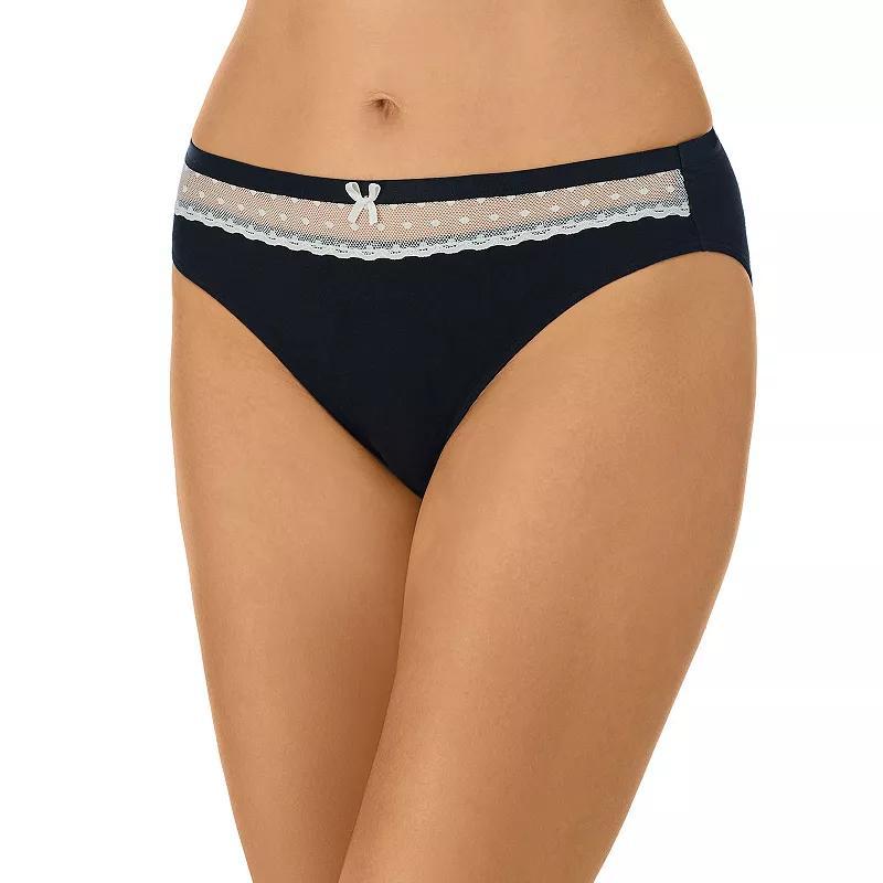 Juniors' Saint Eve® Lace-Inset Bikini Panty 5161025, Girl's, Size: XL, Black Product Image