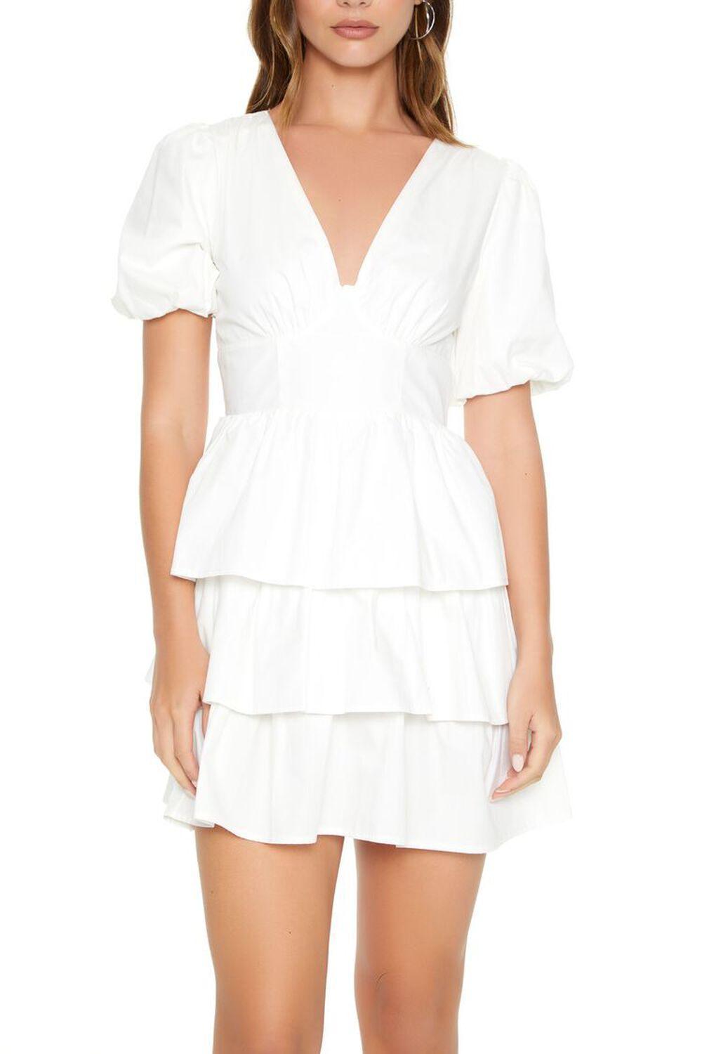 Tiered Poplin Babydoll Dress | Forever 21 Product Image