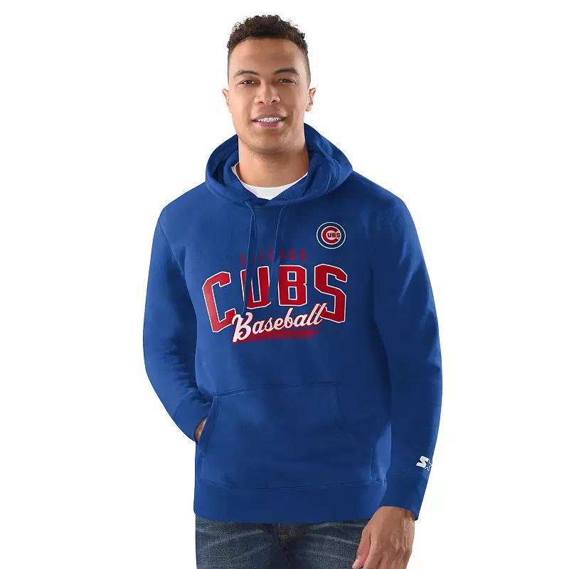 Men's Starter Royal Chicago Cubs Classic Pullover Hoodie, Size: 2XL, Blue Product Image