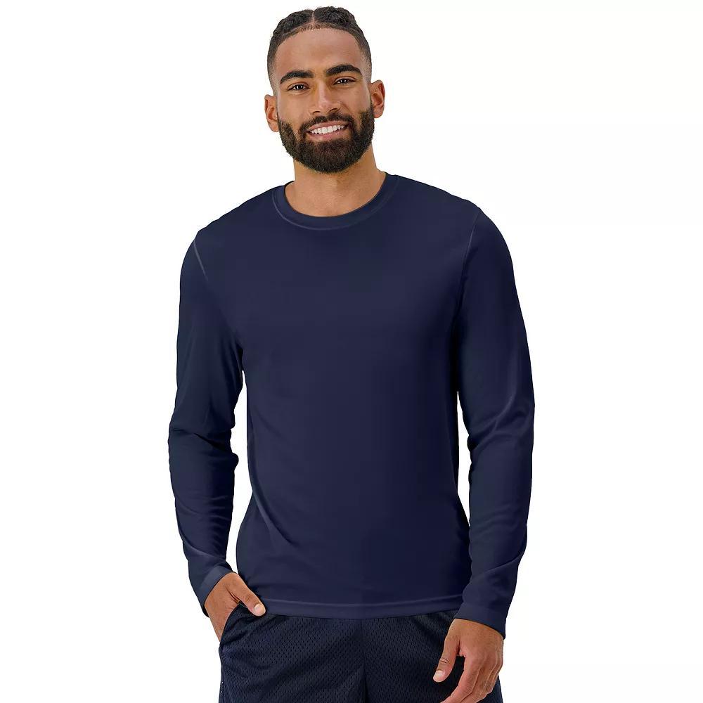 Men's Hanes® CoolDRI Long Sleeve Performance Tee, Size: XL, Blue Product Image