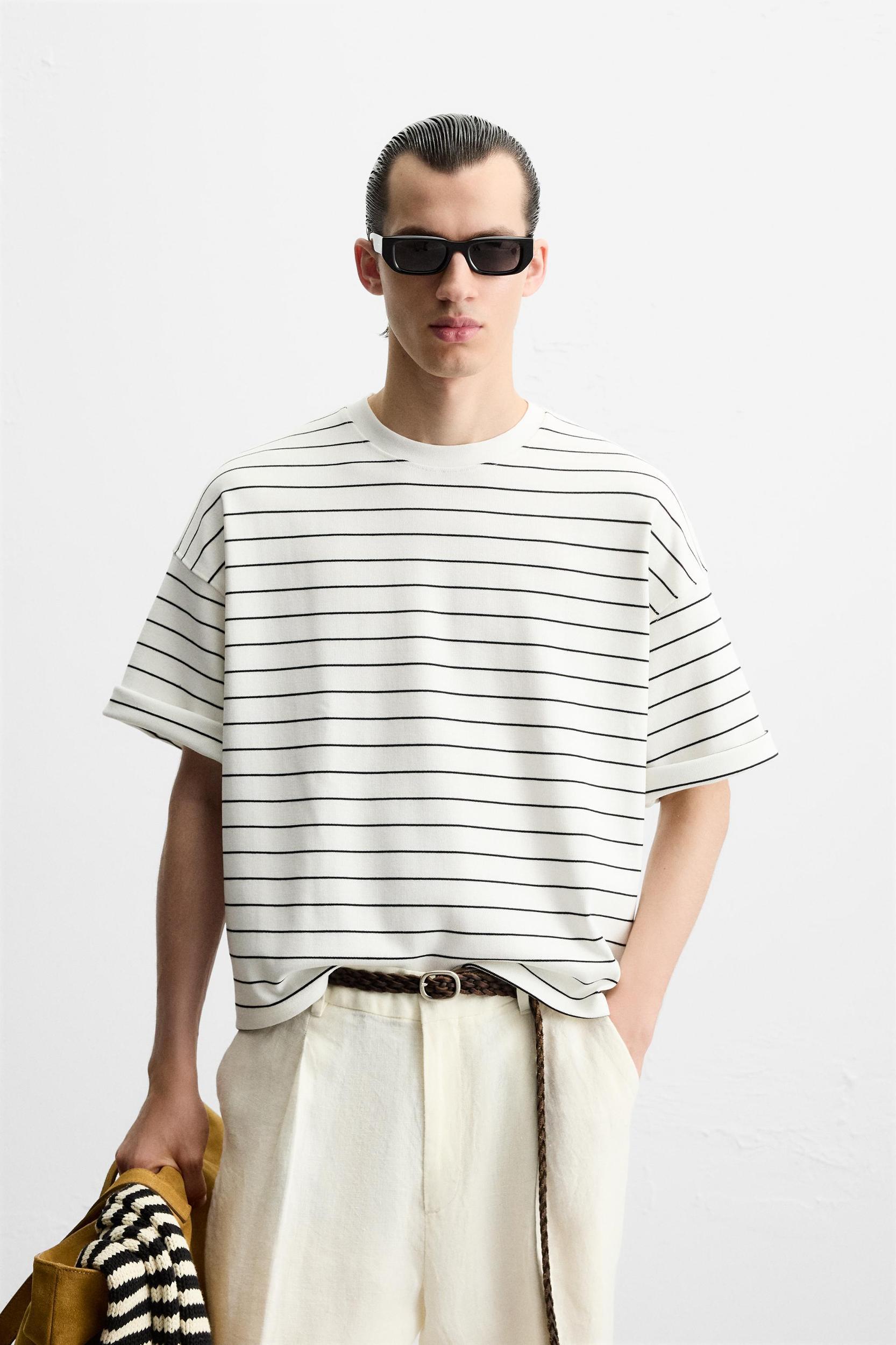 STRIPED BOXY FIT T-SHIRT Product Image