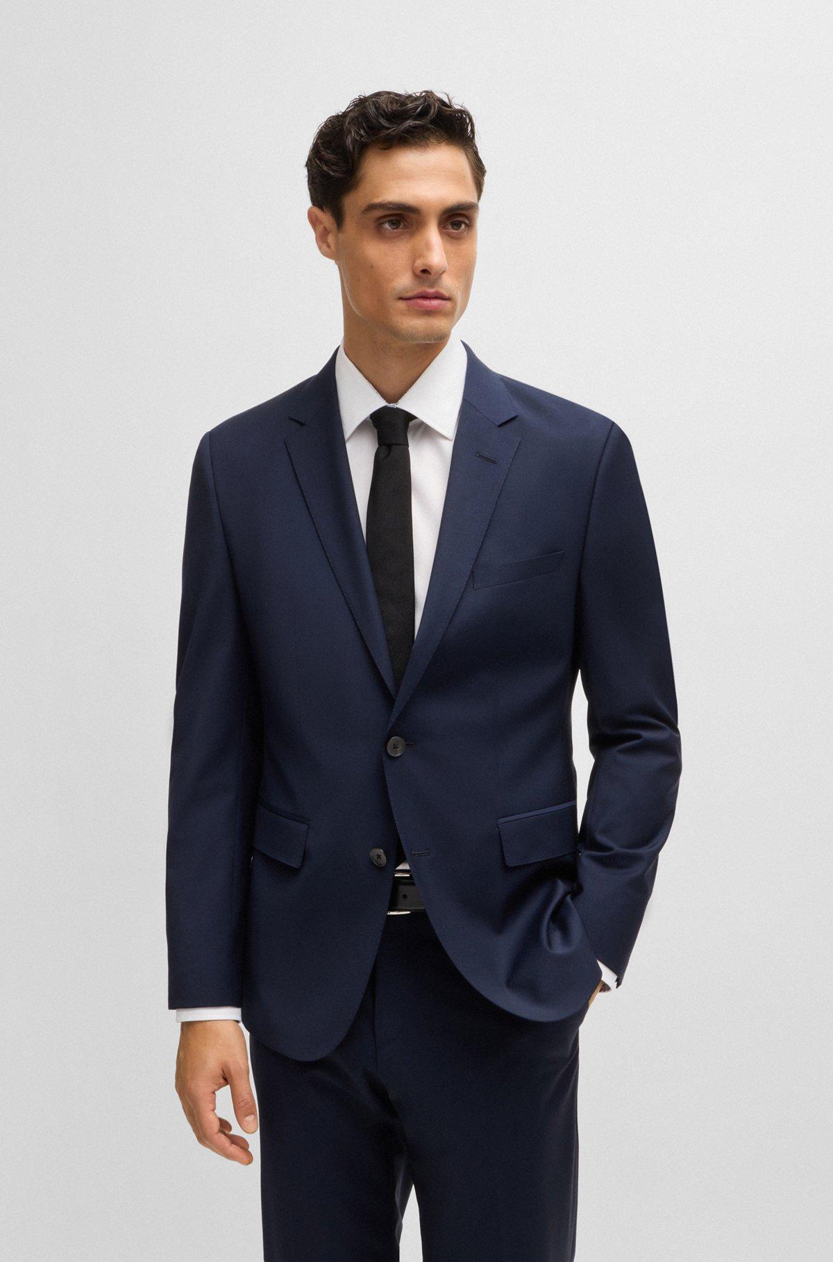 BOSS - Slim-fit shirt in easy-iron cotton poplin - White Product Image