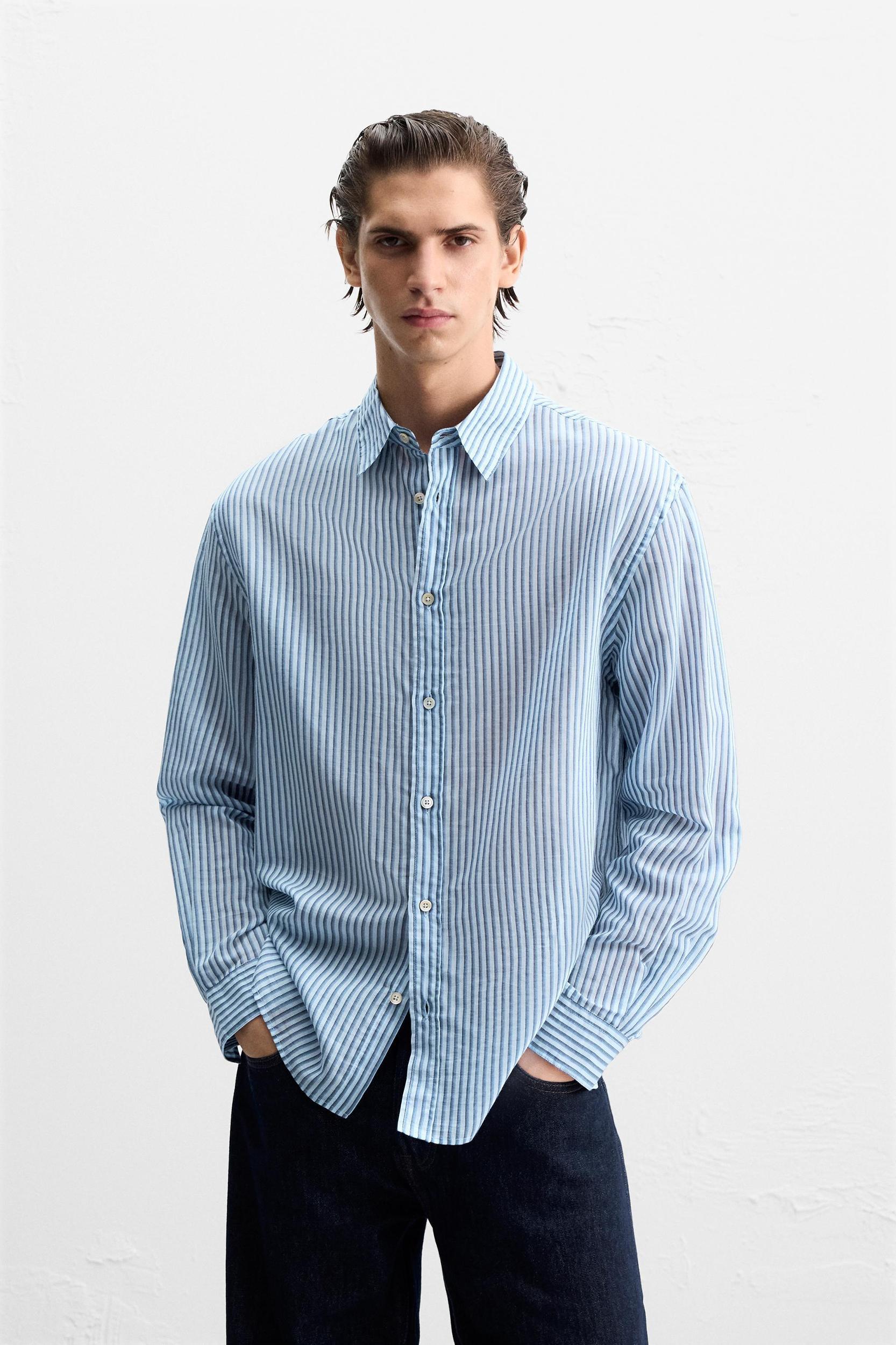 SILK - COTTON STRIPED SHIRT Product Image