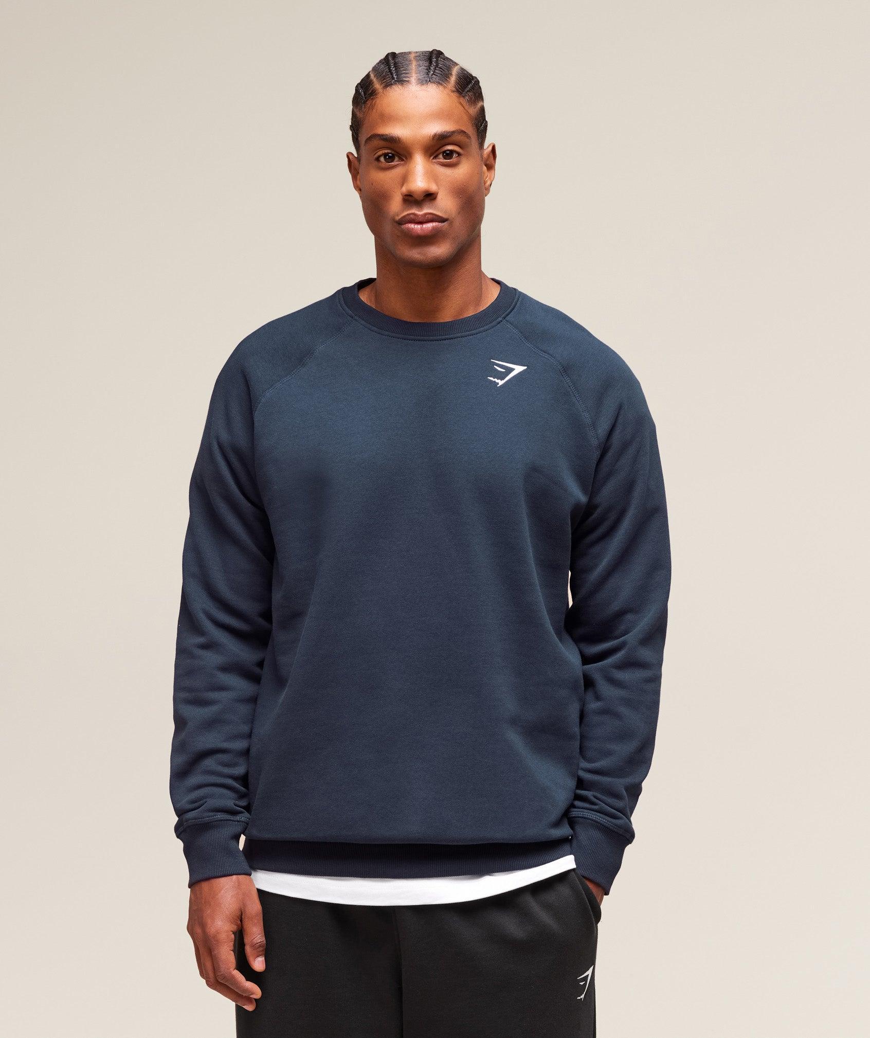 Gymshark Crest Sweatshirt - Navy Male Product Image