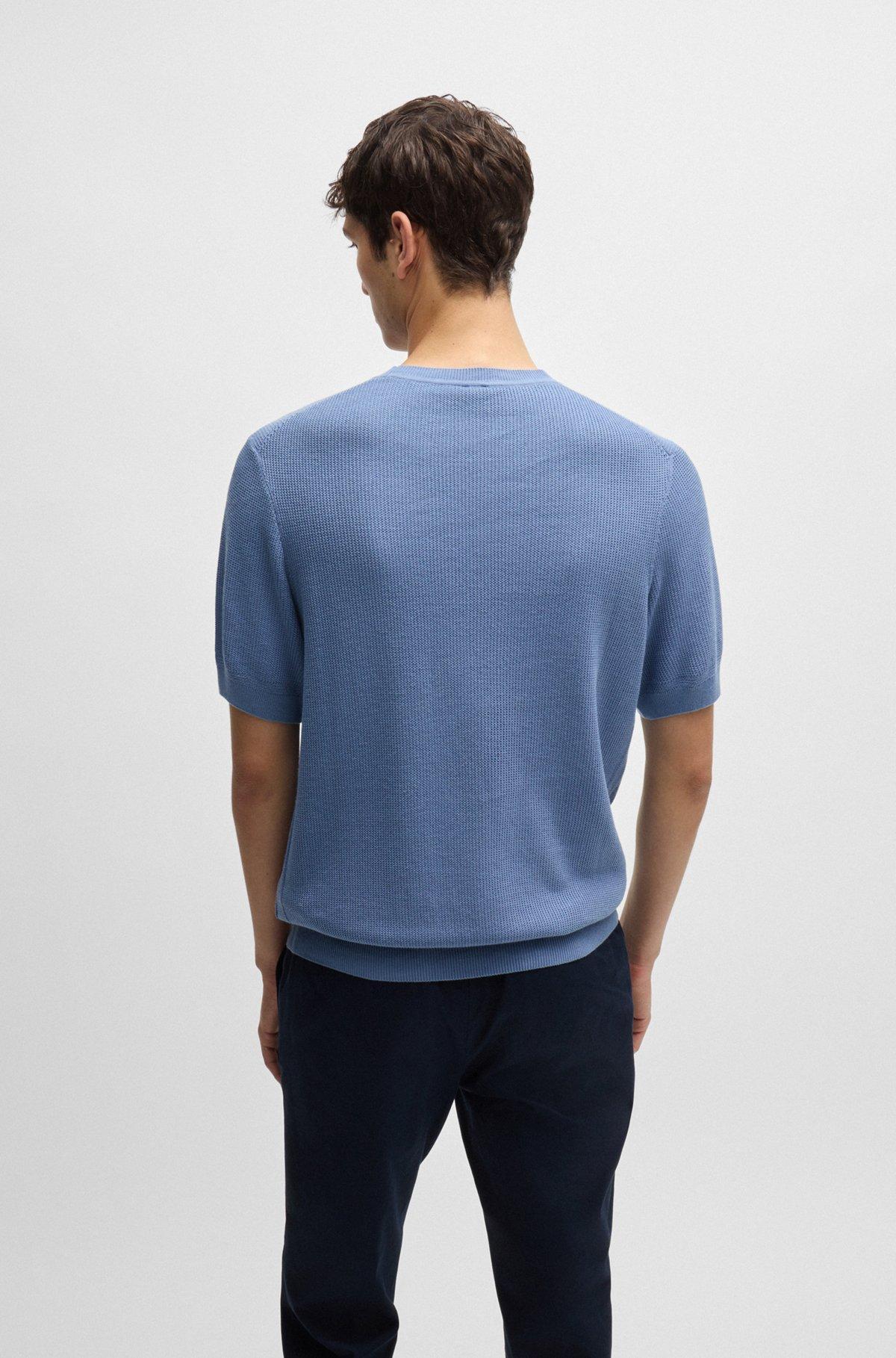 Regular-fit sweater with short sleeves and logo flag Product Image