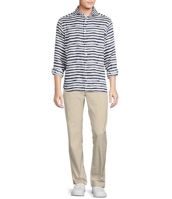 Cremieux Blue Label French Linen Stripe Long Sleeve Woven Shirt Product Image